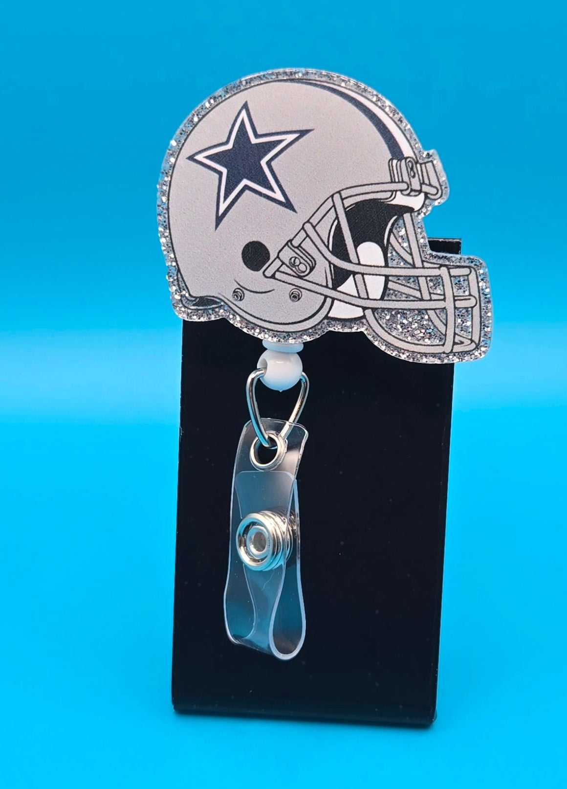 Sports Themed Football Helmet Acrylic Badge Reel