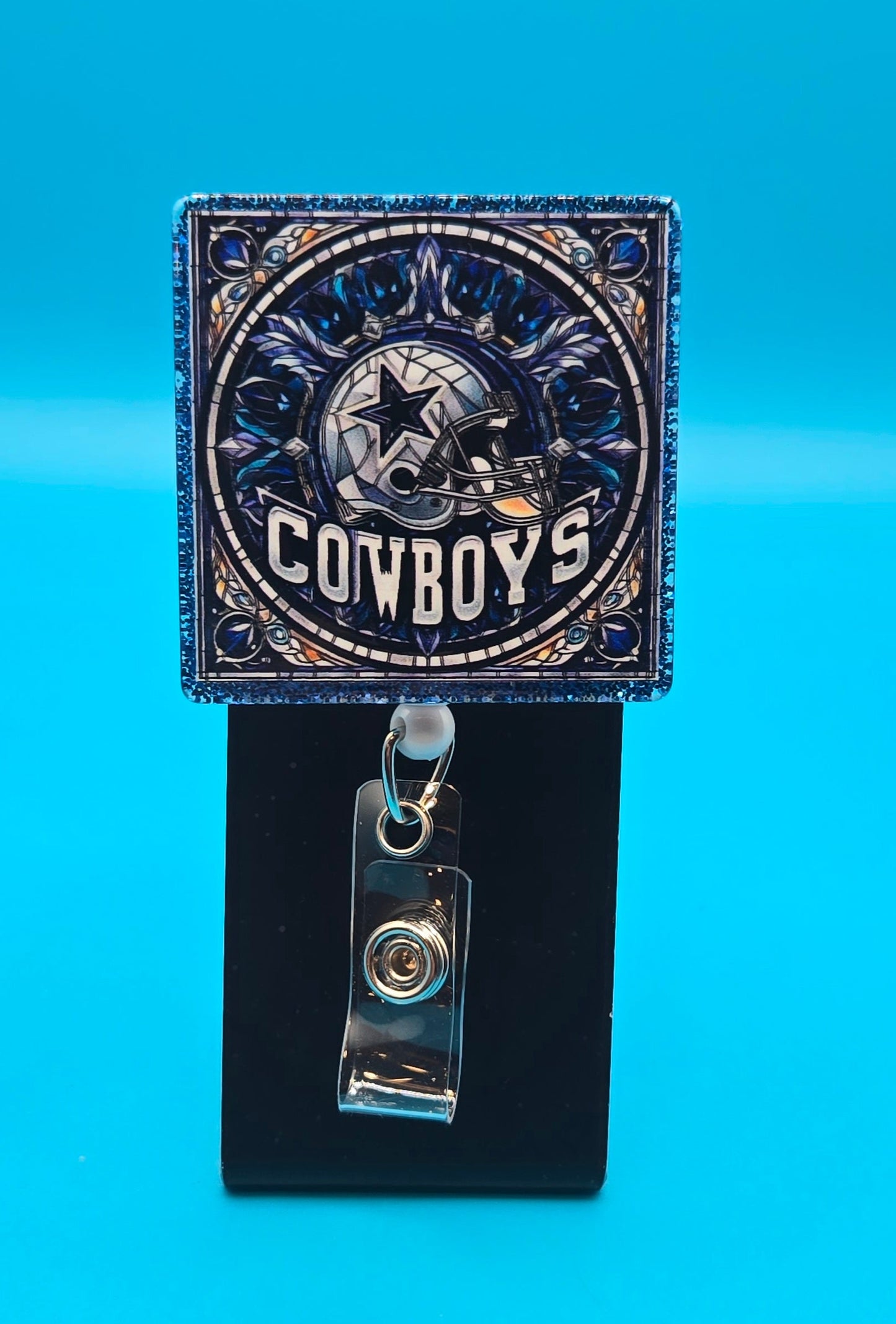 Sports Themed Football Acrylic Badge Reel