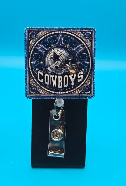 Sports Themed Football Acrylic Badge Reel