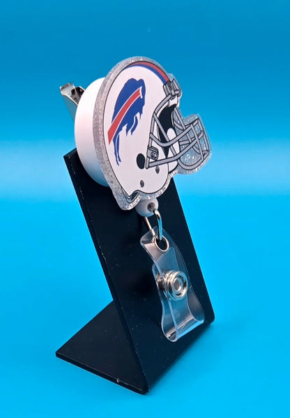 Sports Themed Football Helmet Acrylic Badge Reel