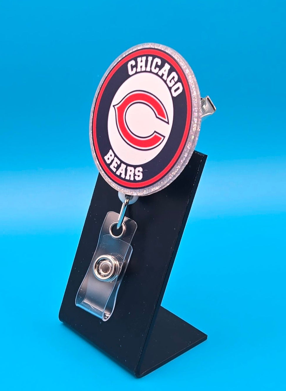 Sports Themed Football Acrylic Badge Reel
