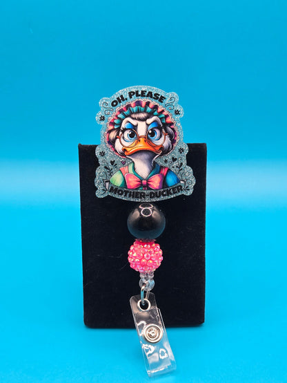Mother Ducker Acrylic Badge Reel