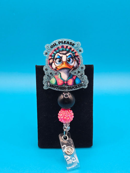 Mother Ducker Acrylic Badge Reel