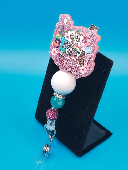 Dental Assistant Acrylic Badge Reel