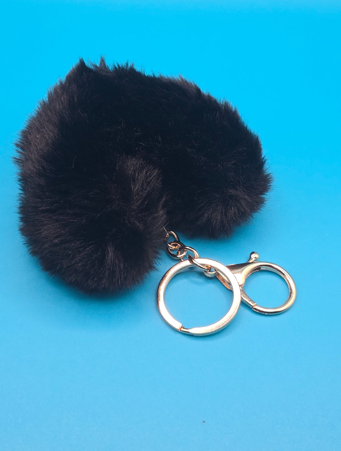Fuzzy Plush Heart Keychain