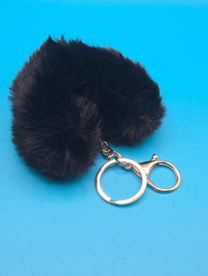 Fuzzy Plush Heart Keychain