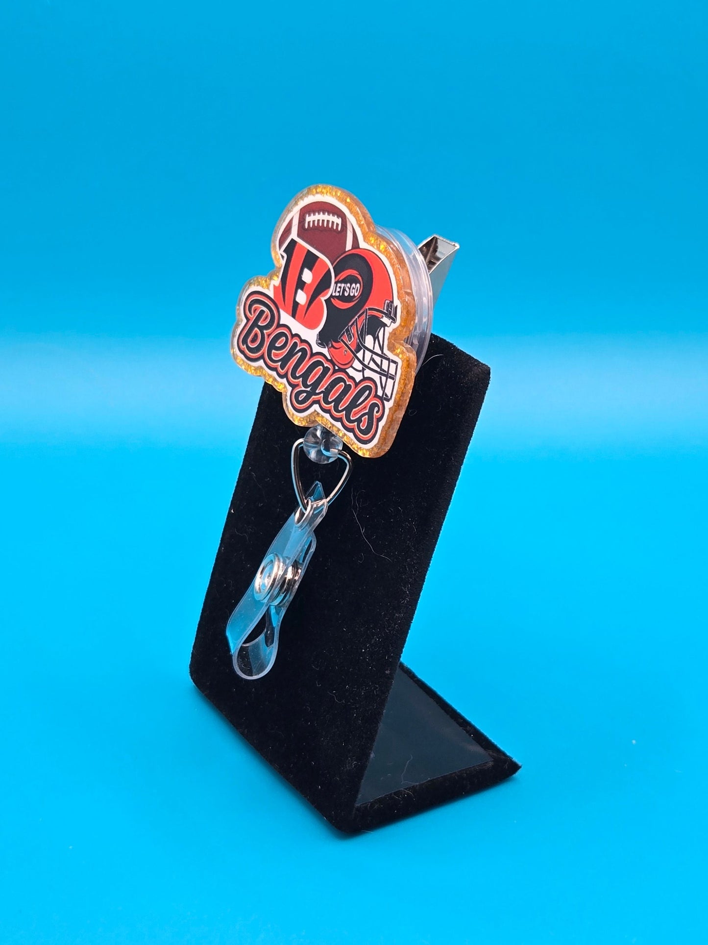 Sports Themed Football Acrylic Badge Reel