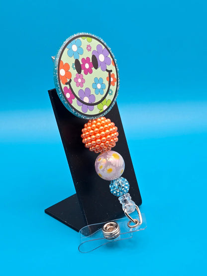 Colorful Happiness Acrylic Badge Reel