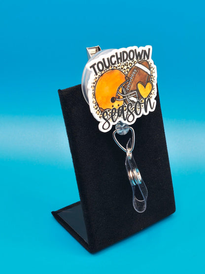 Sports Themed Football Acrylic Badge Reel