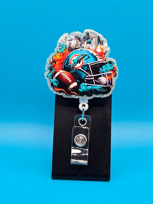 Sports Themed Football Acrylic Badge Reel