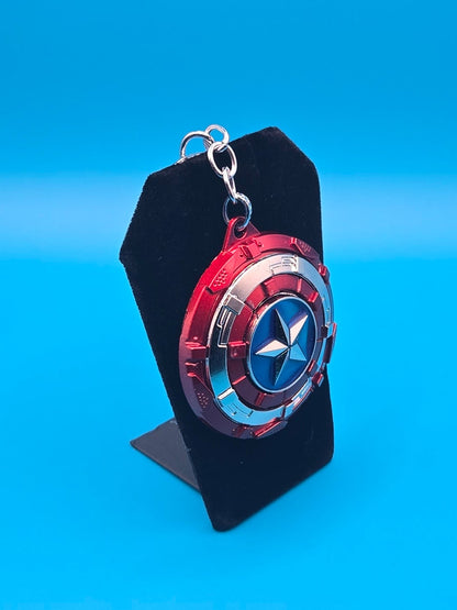 Zinc Alloy Keychain with Rotating Shield