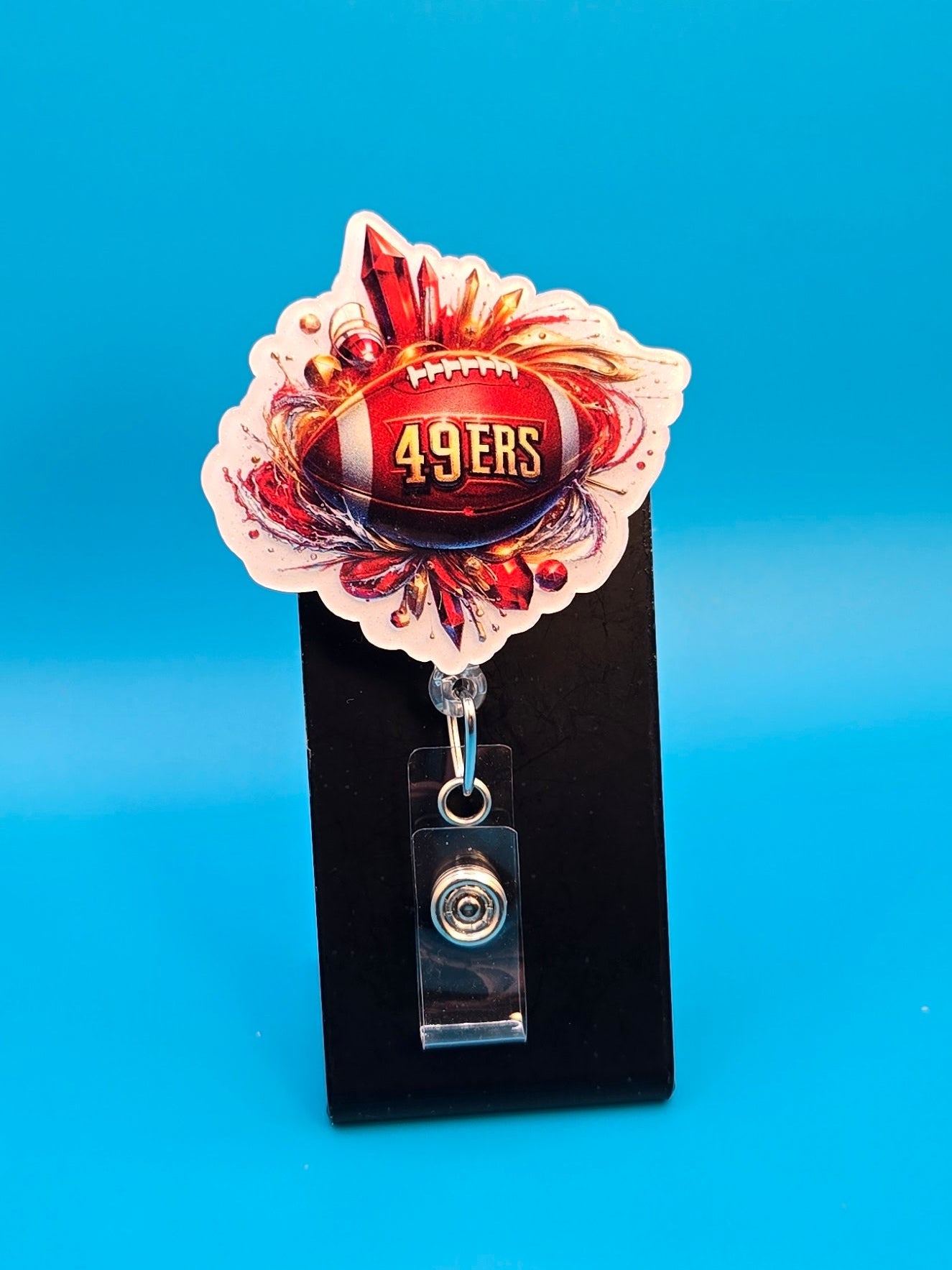Sports Themed Football Acrylic Badge Reel