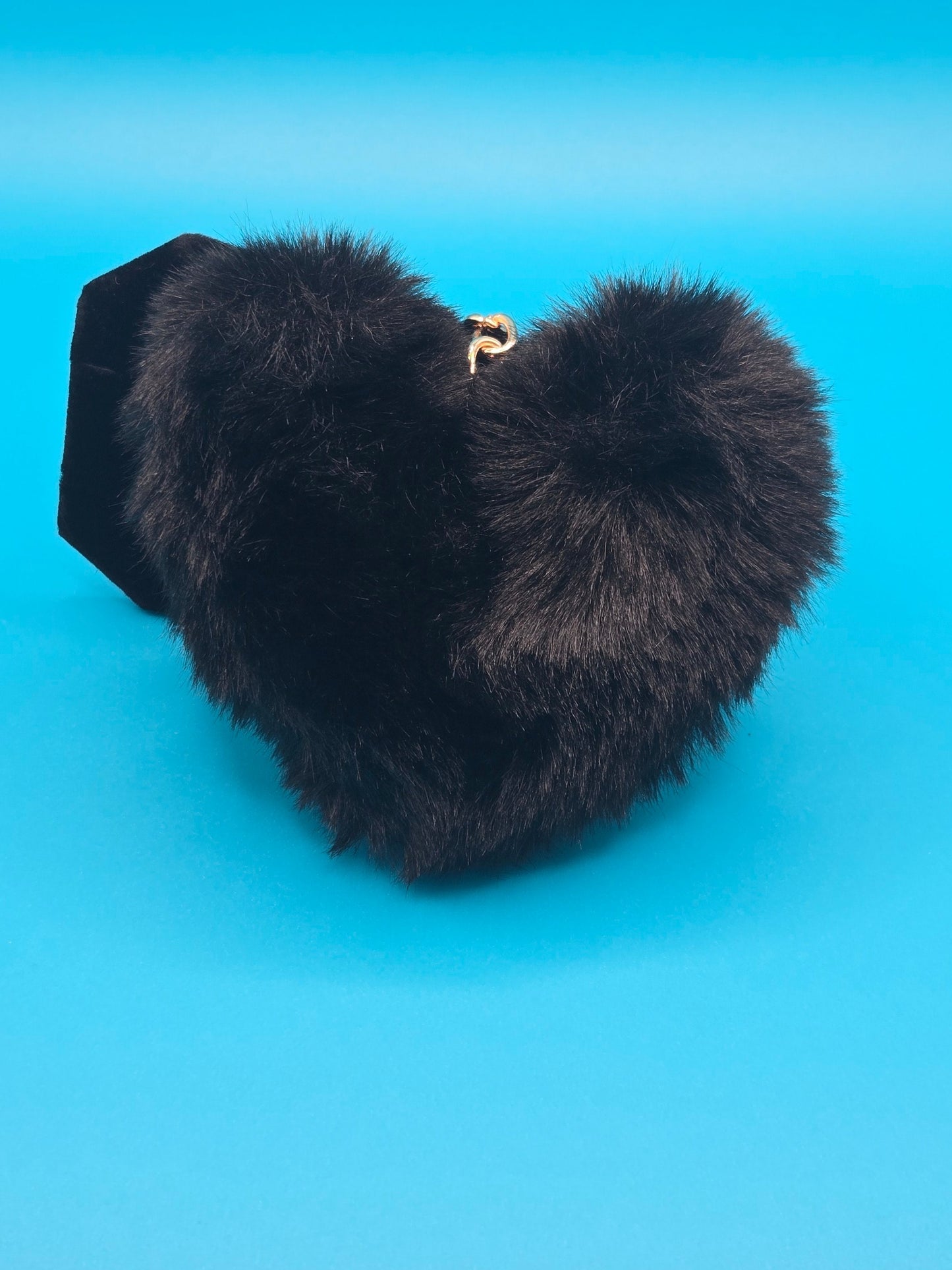Fuzzy Plush Heart Keychain