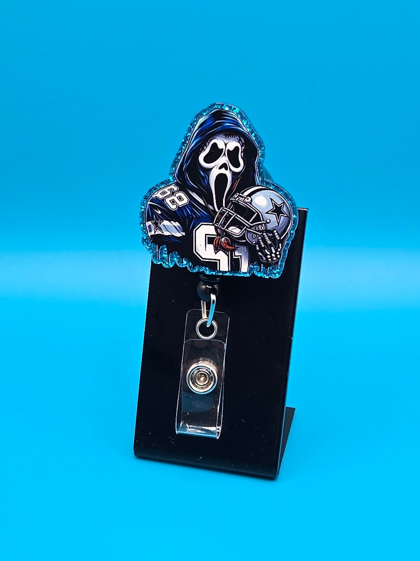 Sports Themed Football Acrylic Badge Reel