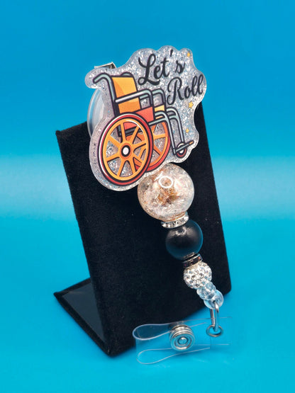 Let's Roll Acrylic Badge Reel