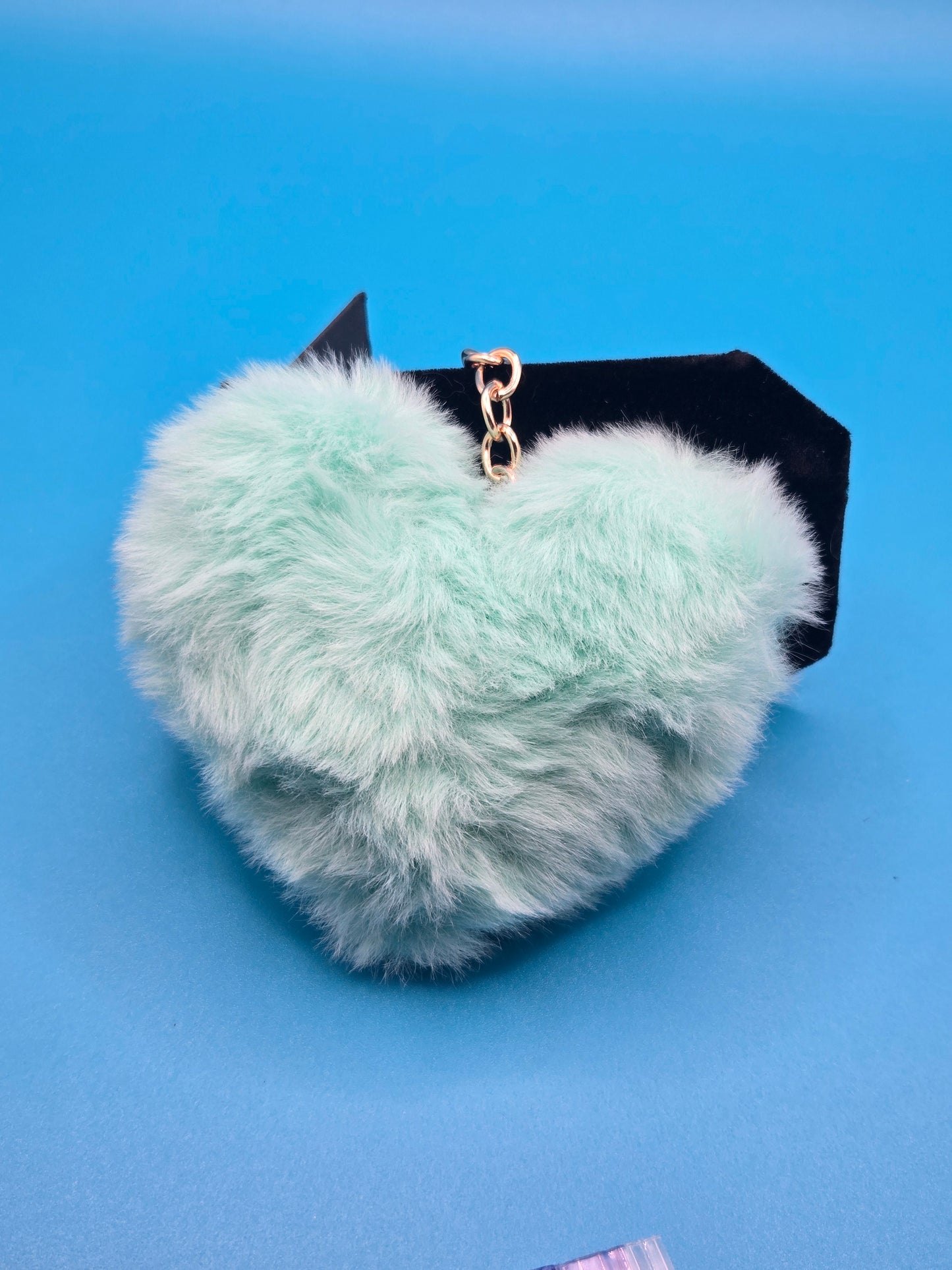 Fuzzy Plush Heart Keychain