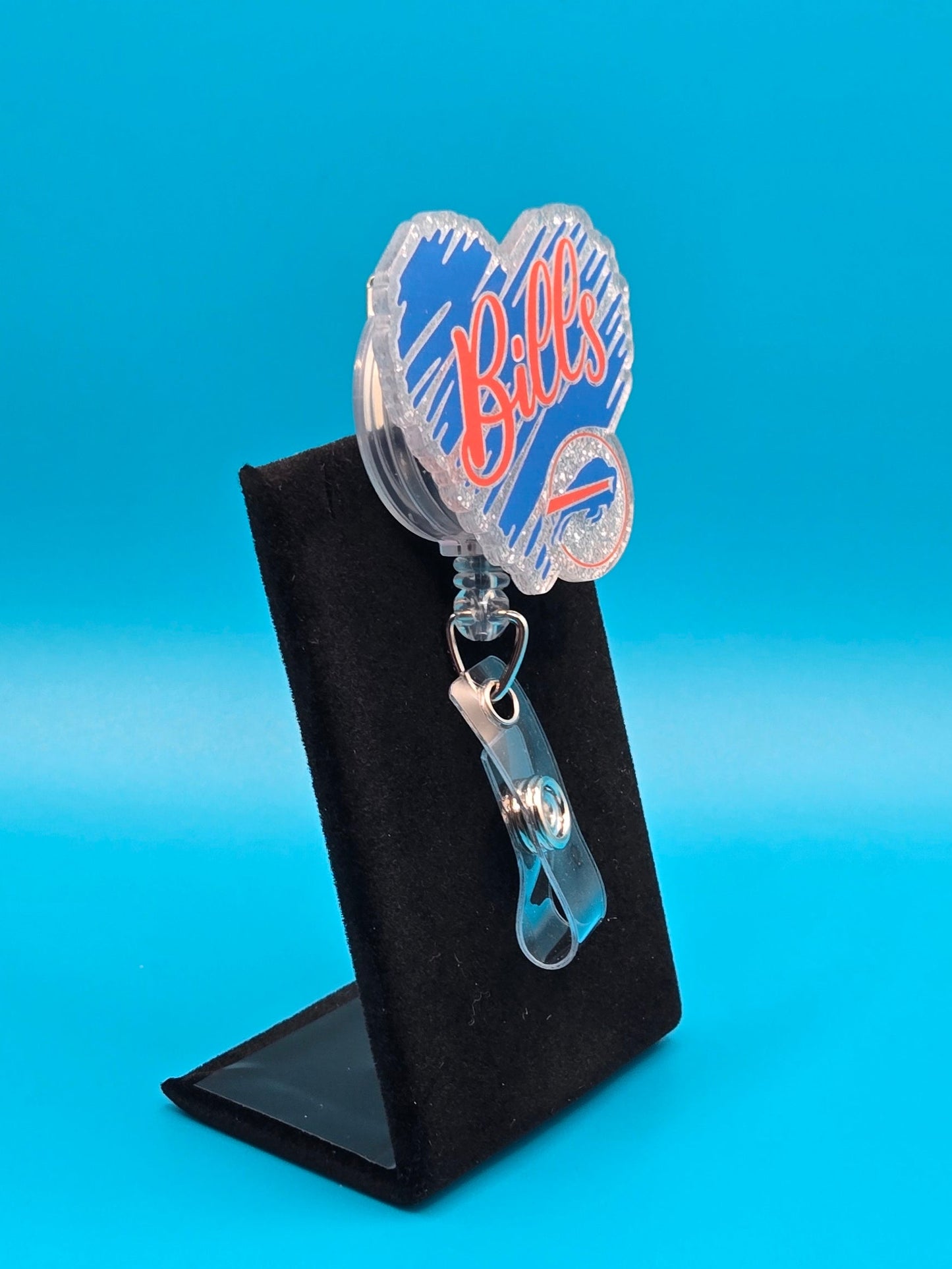 Sports Themed Heart Acrylic Badge Reel