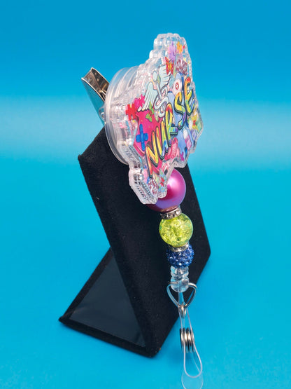 Nurse Shaker Badge Reel