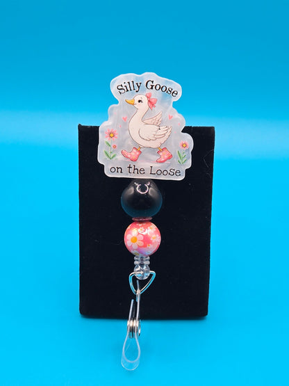 Silly Goose Acrylic Badge Reel