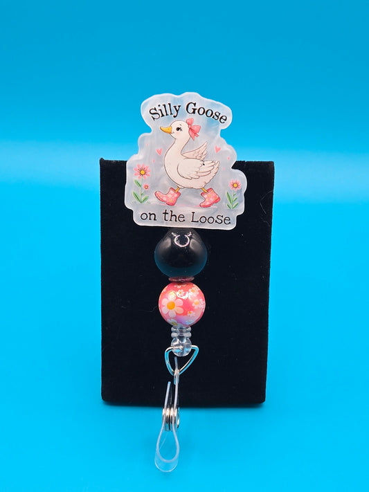 Silly Goose Acrylic Badge Reel