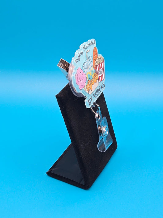 Motivated by Snacks Acrylic Badge Reel