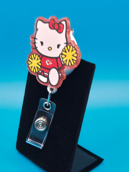 Cat Cheerleader Acrylic Badge Reel