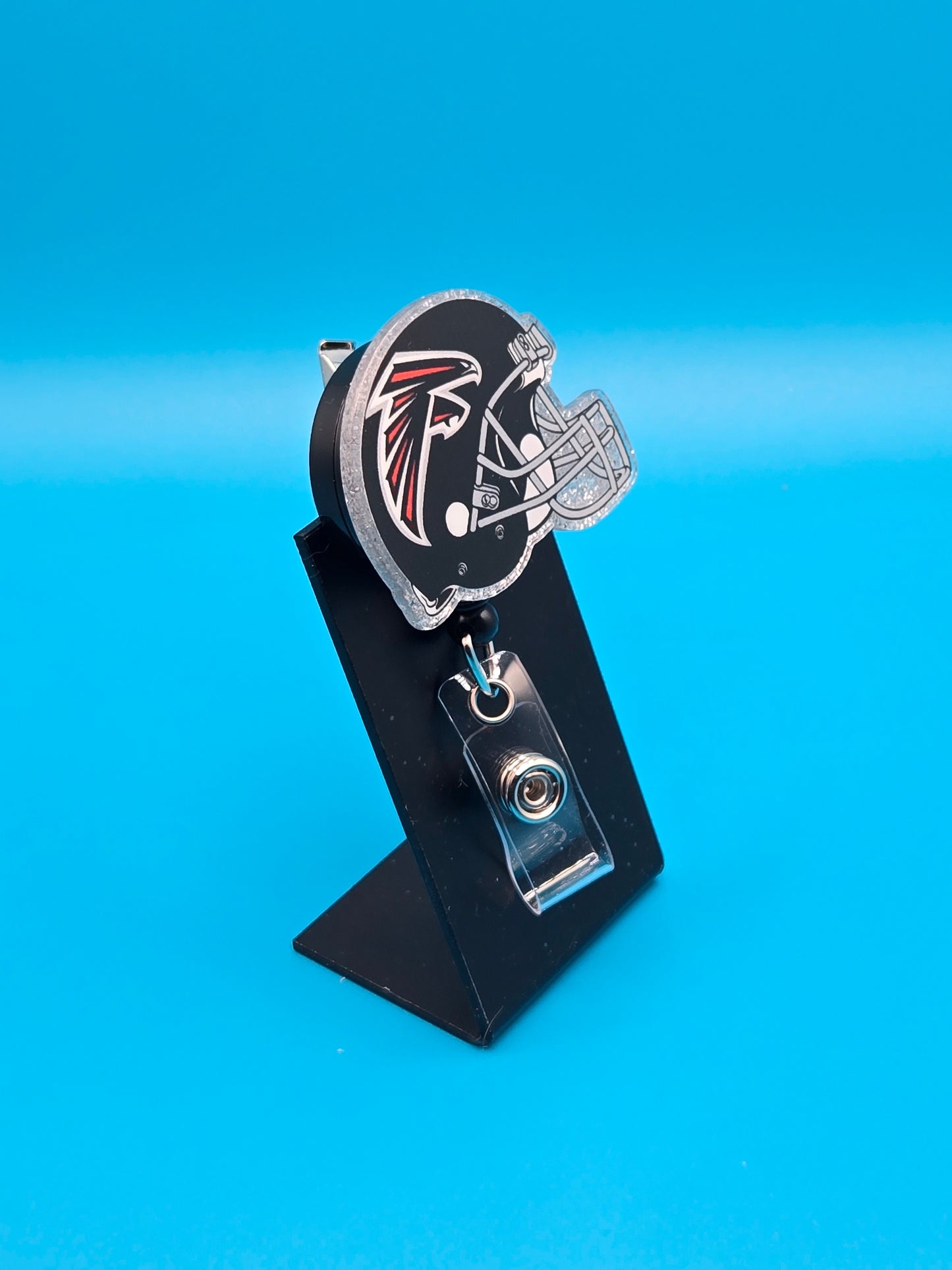 Sports Themed Football Helmet Acrylic Badge Reel