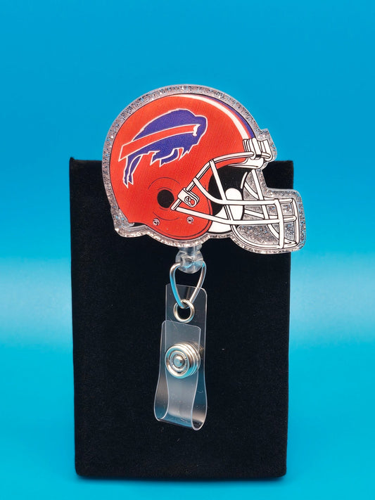 Sports Themed Football Helmet Acrylic Badge Reel