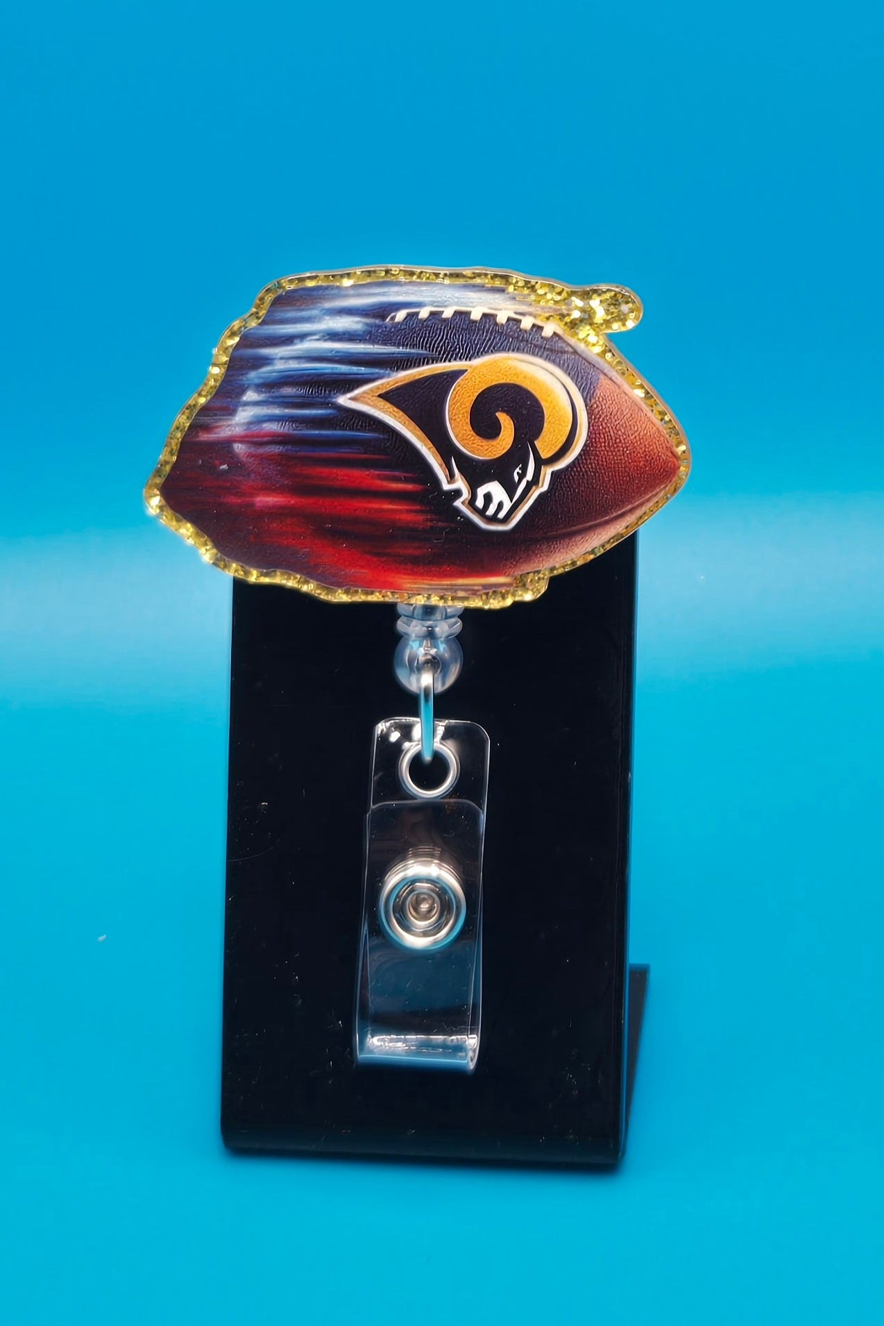 Sports Themed Football Acrylic Badge Reel