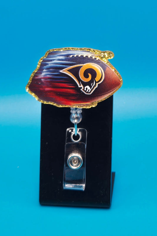 Sports Themed Football Acrylic Badge Reel