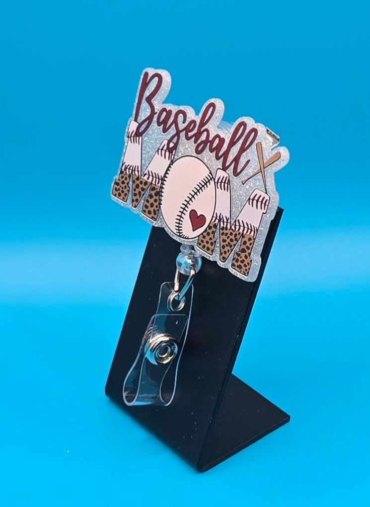 Baseball Mom Acrylic Badge Reel