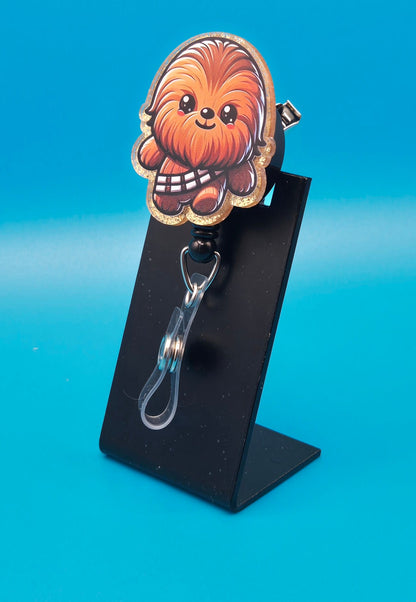 Hairy Alien Soilder Acrylic Badge Reel
