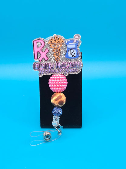 Certified Pharmacy Tech Acrylic Badge Reel