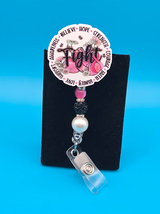 Fight Acrylic Badge Reel