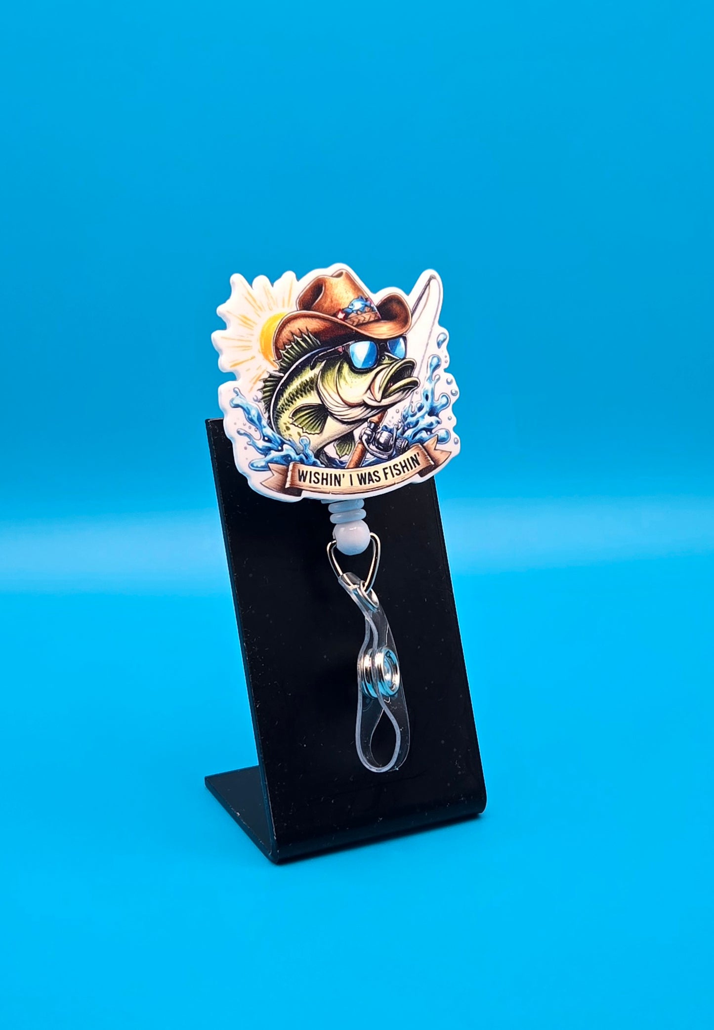 Wish I Was Fishing, Acrylic Badge Reel