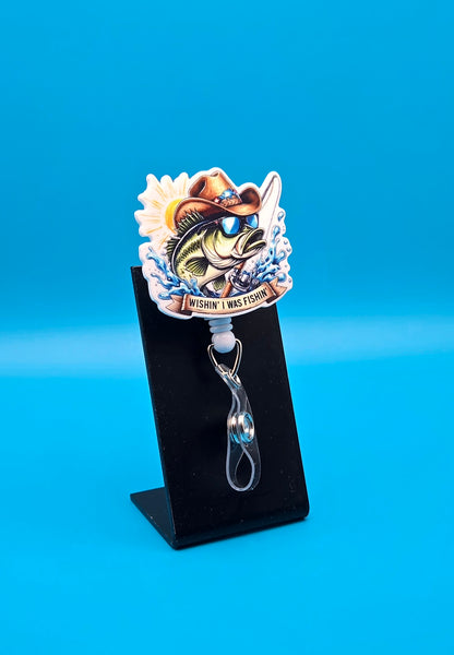 Wish I Was Fishing, Acrylic Badge Reel