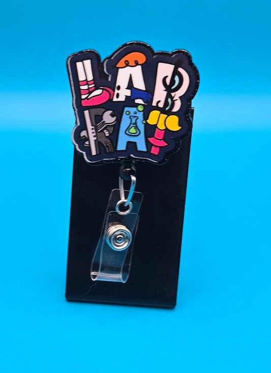 Lab Rat Acrylic Badge Reel