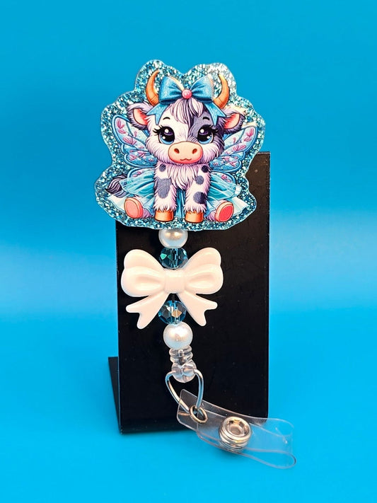 Cow with Wings Acrylic Badge Reel
