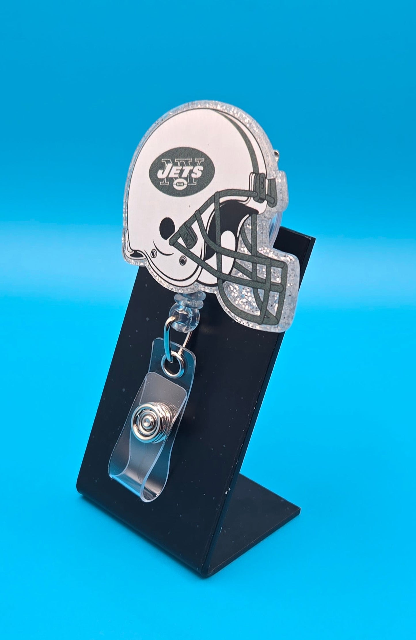 Sports Themed Football Helmet Acrylic Badge Reel