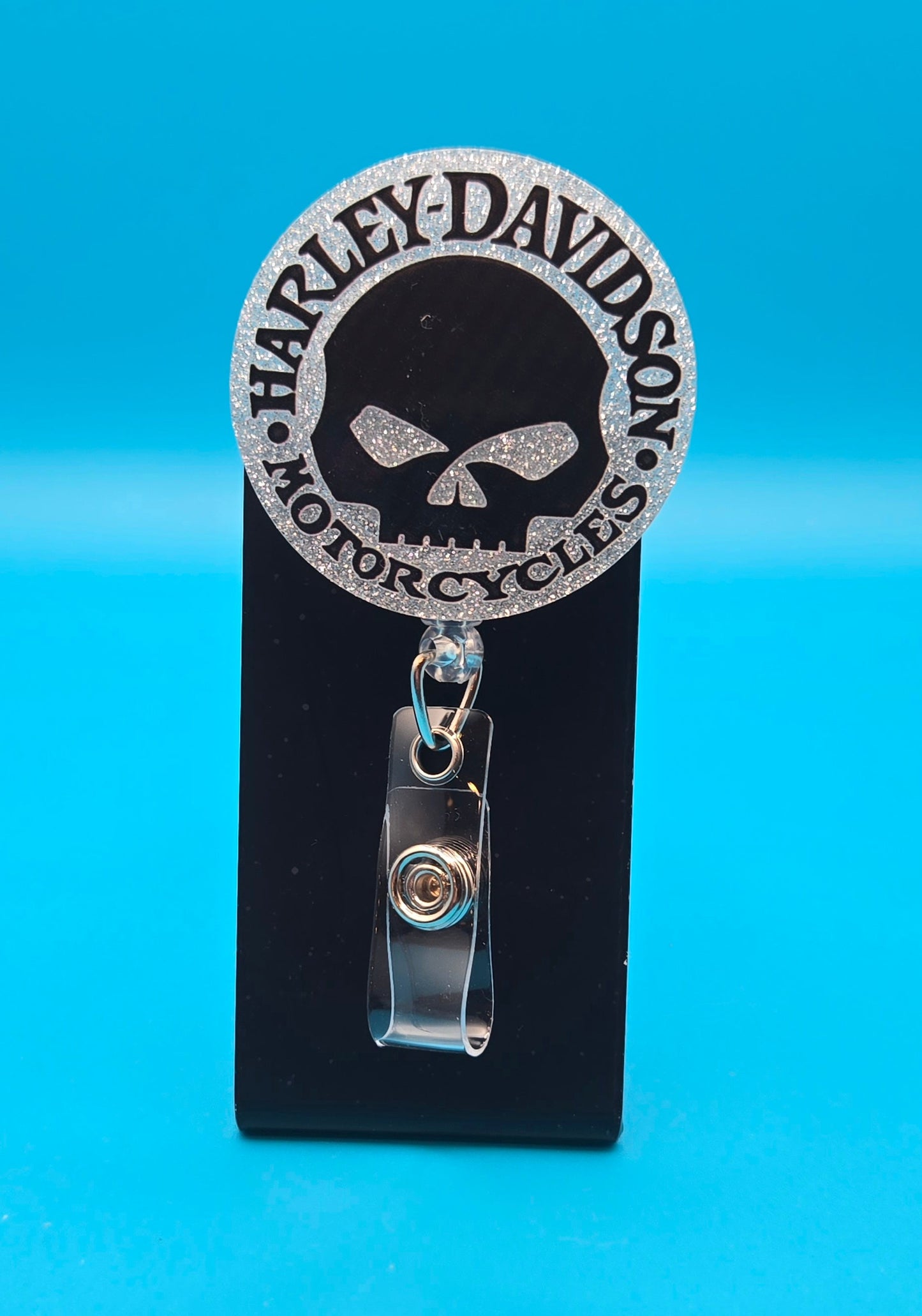 Motorcycle Themed Acrylic Badge Reel