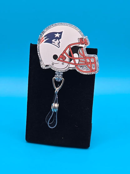 Sports Themed Football Helmet Acrylic Badge Reel