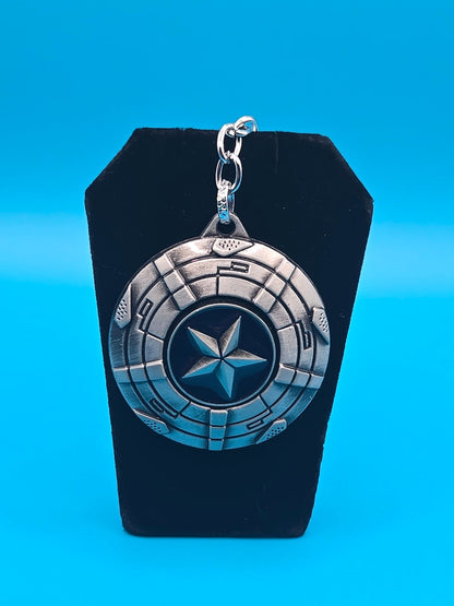 Zinc Alloy Keychain with Rotating Shield