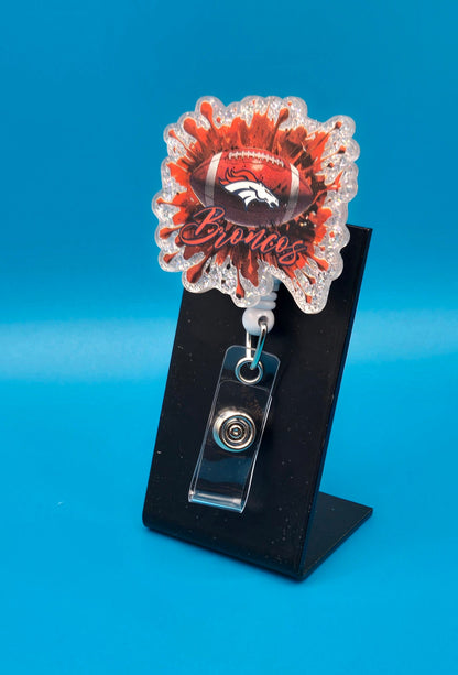 Sports Themed Football Acrylic Badge Reel