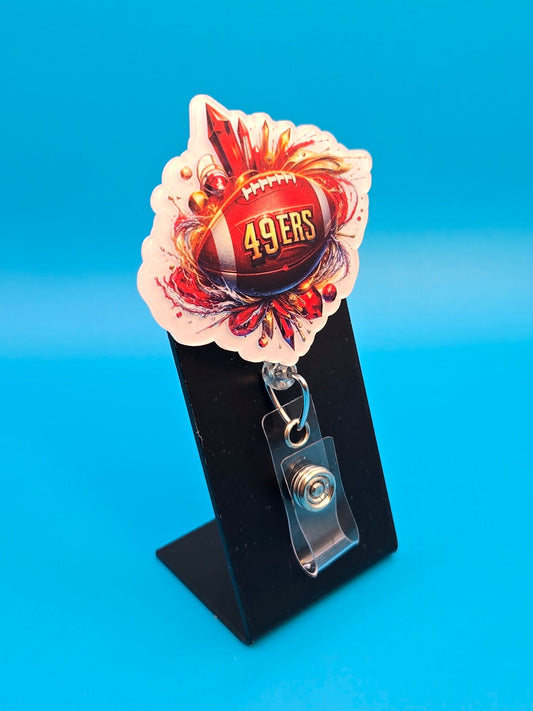 Sports Themed Football Acrylic Badge Reel