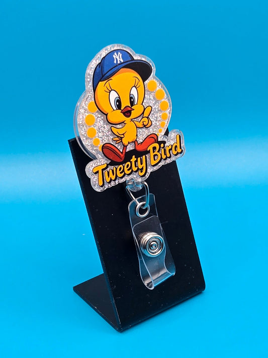 Sports Themed Cartoon Baseball,  Acrylic Badge Reel