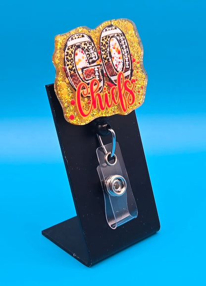 Sports Themed Football Acrylic Badge Reel