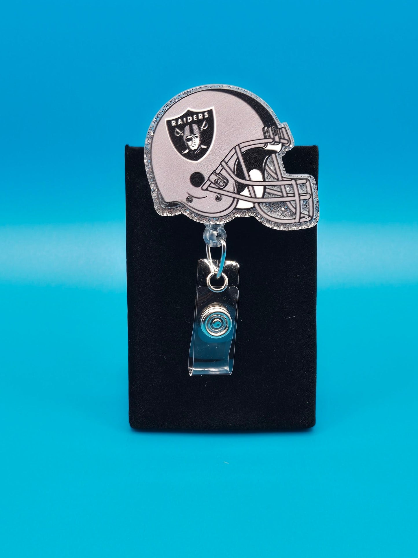 Sports Themed Football Helmet Acrylic Badge Reel