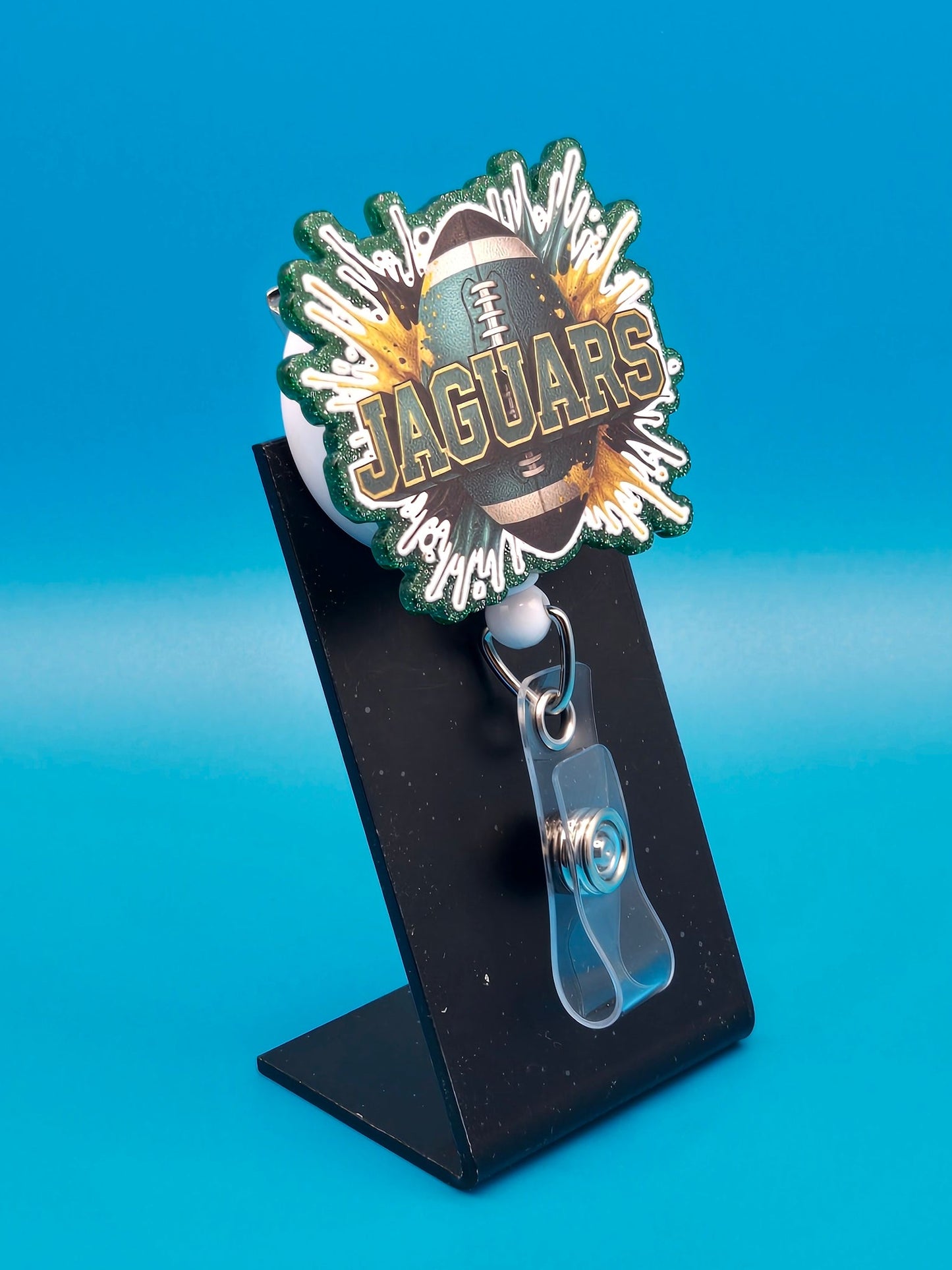 Sports Themed Football Acrylic Badge Reel