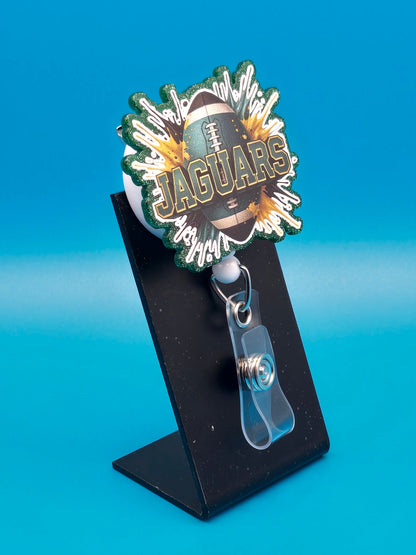 Sports Themed Football Acrylic Badge Reel