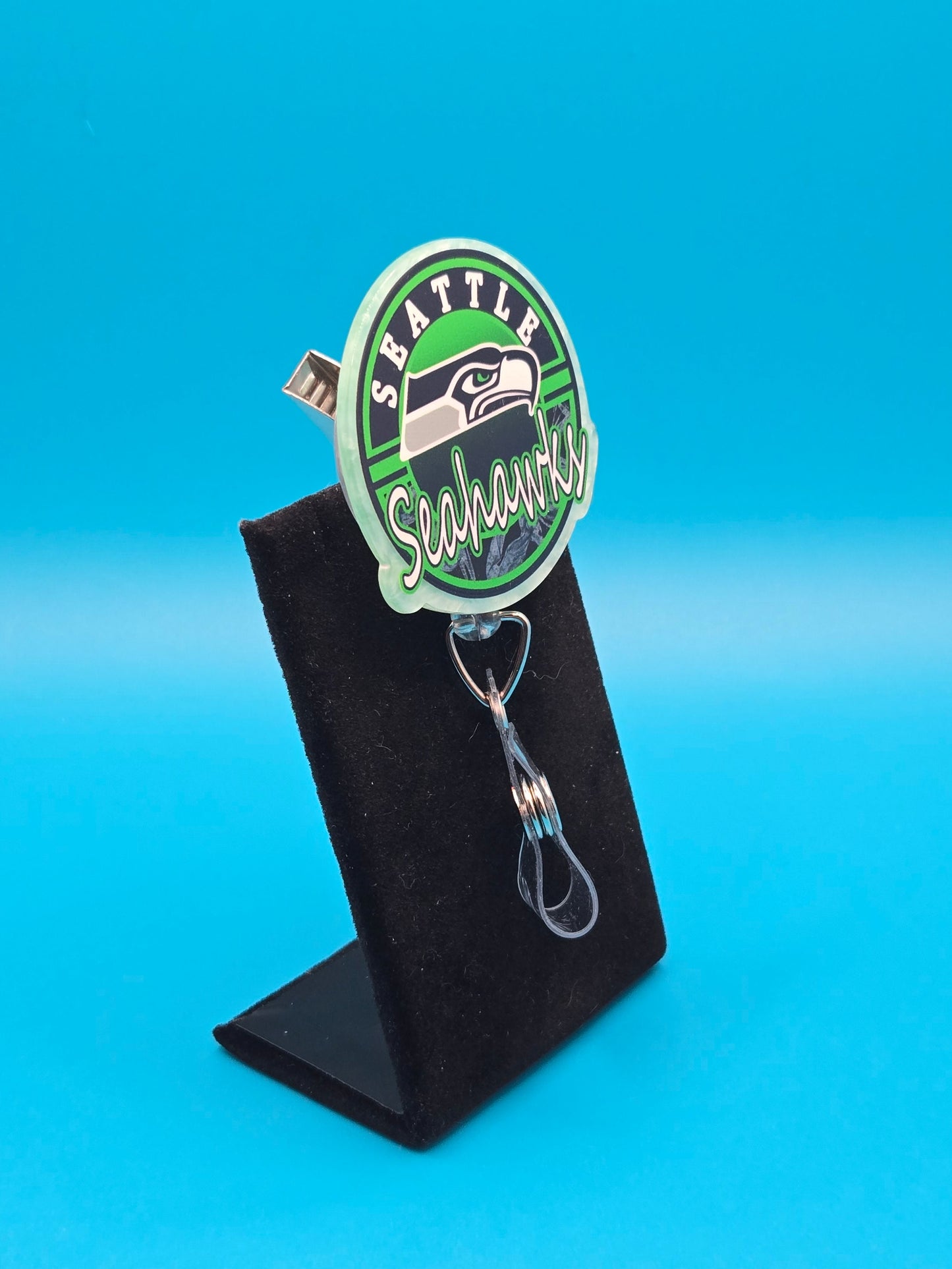 Sports Themed Football Acrylic Badge Reel